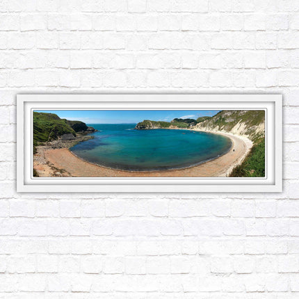 Lulworth cove, Dorset. Panoramic framed picture print jurassic coast dorset