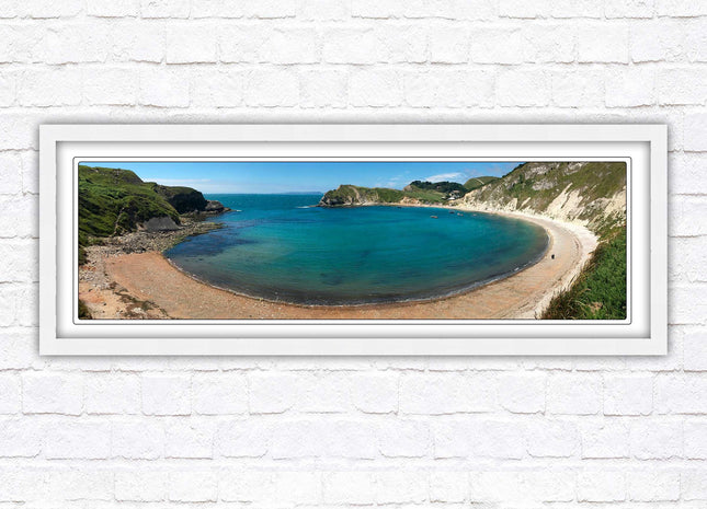 Lulworth cove, Dorset. Panoramic framed picture print jurassic coast dorset