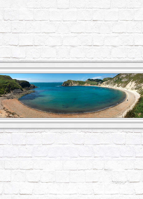 Lulworth cove, Dorset. Panoramic framed picture print jurassic coast dorset