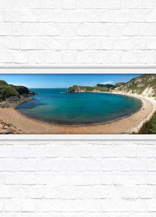 Lulworth cove, Dorset. Panoramic framed picture print jurassic coast dorset