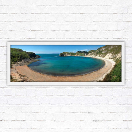 Lulworth cove, Dorset. Panoramic framed picture print jurassic coast dorset