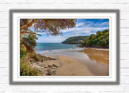 Salcombe beach picture frame and print devon ready to hand wall art home decor