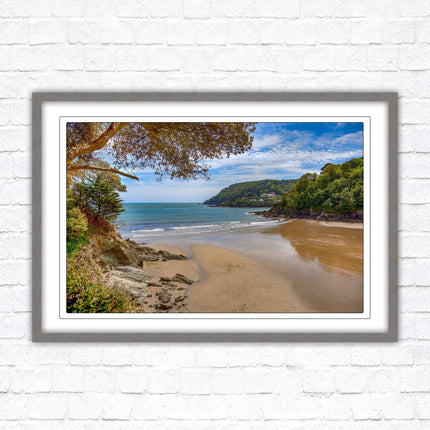 Salcombe beach picture frame and print devon ready to hand wall art home decor