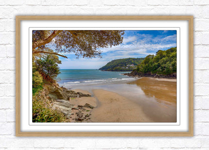 Salcombe beach picture frame and print devon ready to hand wall art home decor