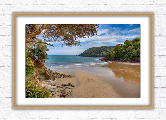 Salcombe beach picture frame and print devon ready to hand wall art home decor