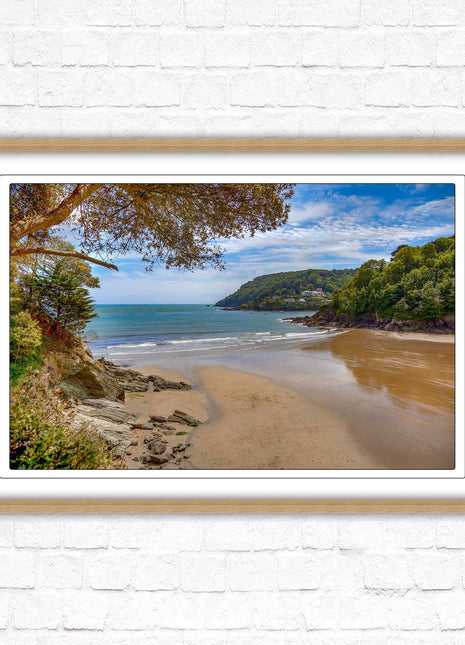 Salcombe beach picture frame and print devon ready to hand wall art home decor