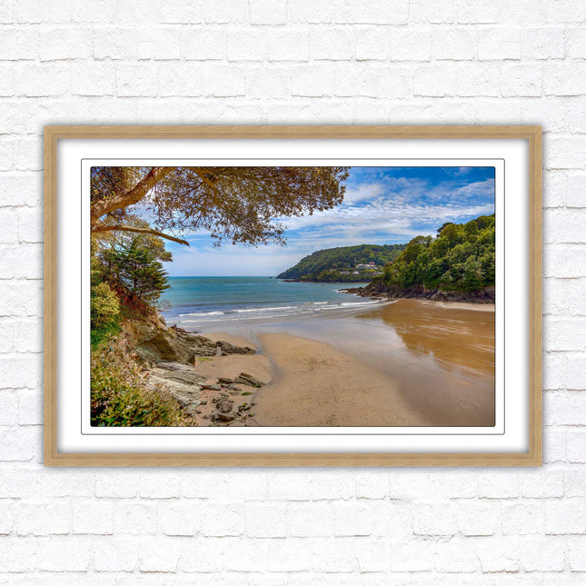 Salcombe beach picture frame and print devon ready to hand wall art home decor