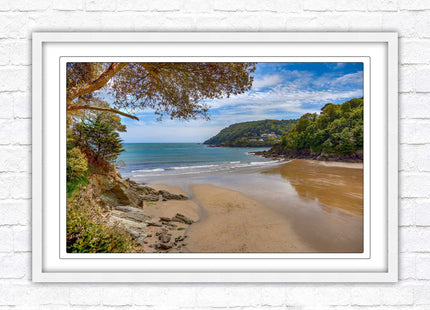Salcombe beach picture frame and print devon ready to hand wall art home decor