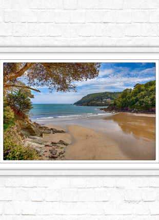Salcombe beach picture frame and print devon ready to hand wall art home decor