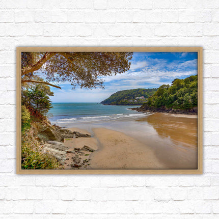 Salcombe beach picture frame and print devon ready to hand wall art home decor