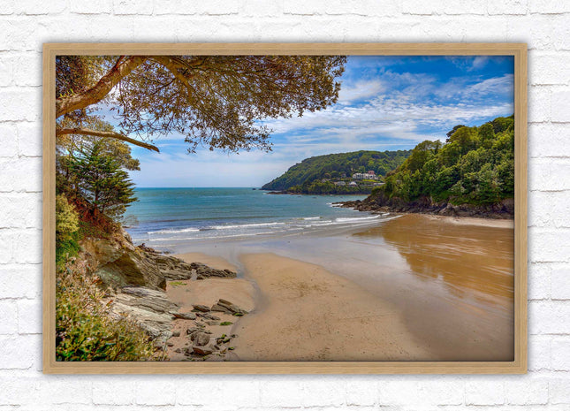 Salcombe beach picture frame and print devon ready to hand wall art home decor