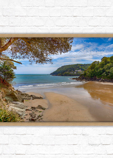 Salcombe beach picture frame and print devon ready to hand wall art home decor
