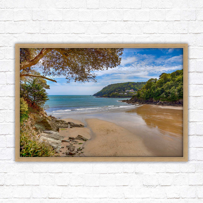 Salcombe beach picture frame and print devon ready to hand wall art home decor