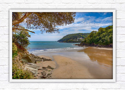 Salcombe beach picture frame and print devon ready to hand wall art home decor