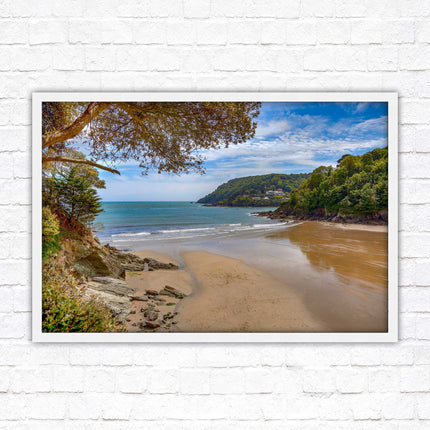 Salcombe beach picture frame and print devon ready to hand wall art home decor