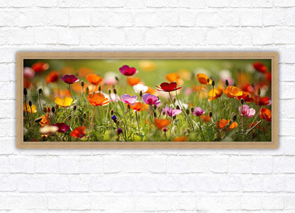 Wild flowers. Bright summer colours grass framed picture print choice frame