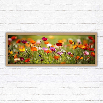 Wild flowers. Bright summer colours grass framed picture print choice frame
