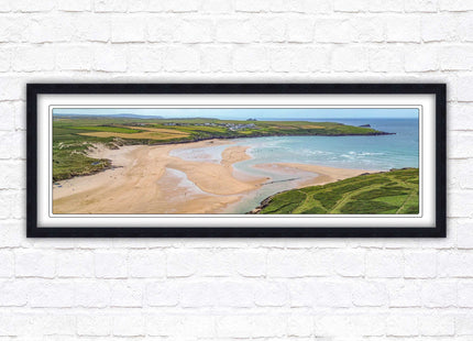 Crantock Beach near newquay framed picture print stunning view of the beach