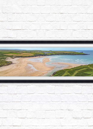 Crantock Beach near newquay framed picture print stunning view of the beach