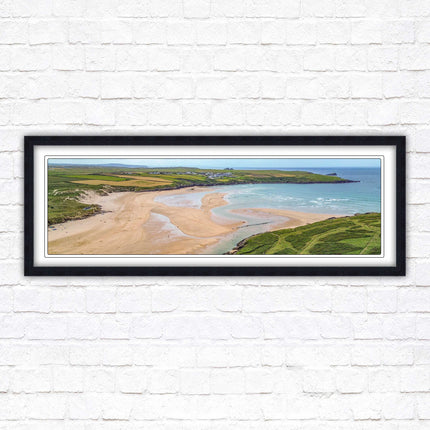 Crantock Beach near newquay framed picture print stunning view of the beach