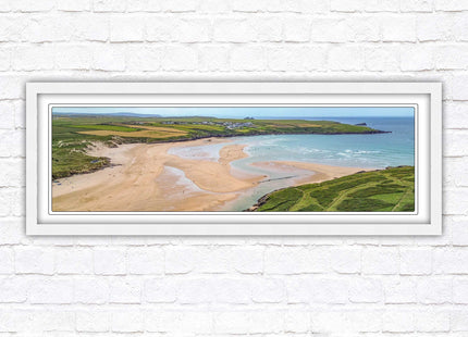 Crantock Beach near newquay framed picture print stunning view of the beach