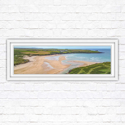 Crantock Beach near newquay framed picture print stunning view of the beach