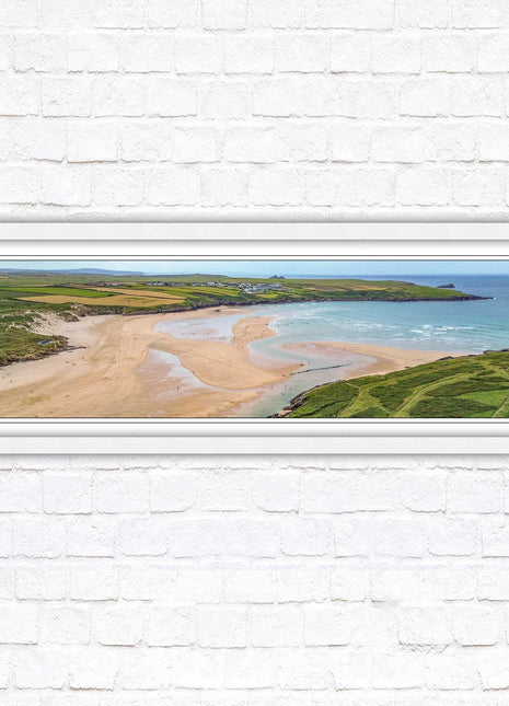 Crantock Beach near newquay framed picture print stunning view of the beach