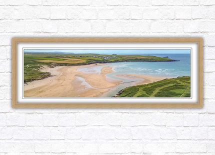 Crantock Beach near newquay framed picture print stunning view of the beach