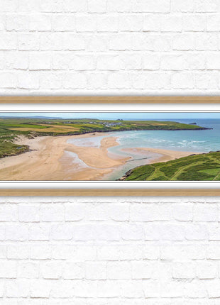 Crantock Beach near newquay framed picture print stunning view of the beach
