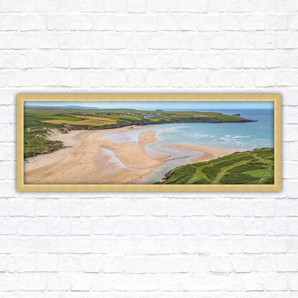Crantock Beach near newquay framed picture print stunning view of the beach