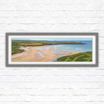 Crantock Beach near newquay framed picture print stunning view of the beach