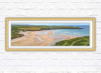 Crantock Beach near newquay framed picture print stunning view of the beach