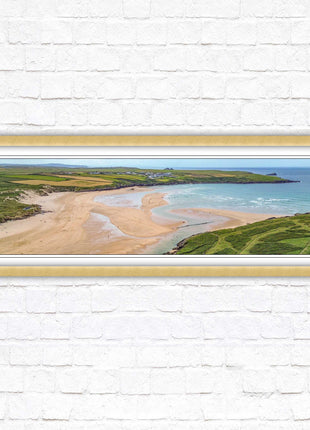 Crantock Beach near newquay framed picture print stunning view of the beach