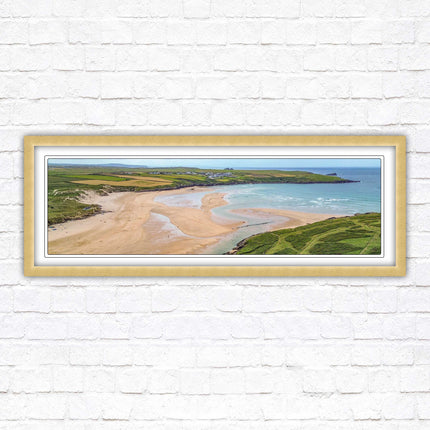 Crantock Beach near newquay framed picture print stunning view of the beach