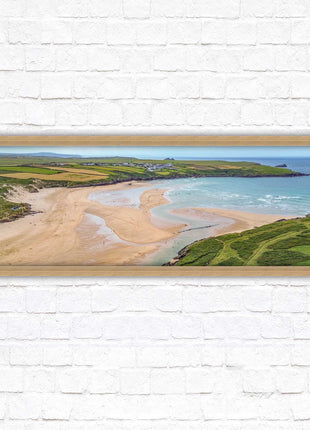 Crantock Beach near newquay framed picture print stunning view of the beach