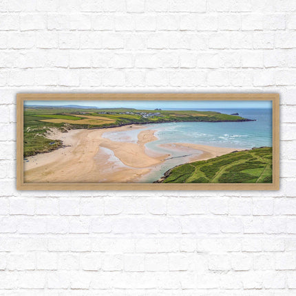 Crantock Beach near newquay framed picture print stunning view of the beach