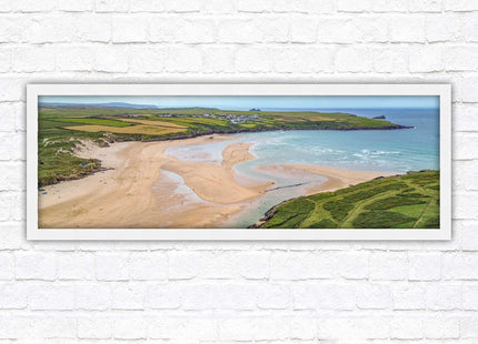 Crantock Beach near newquay framed picture print stunning view of the beach