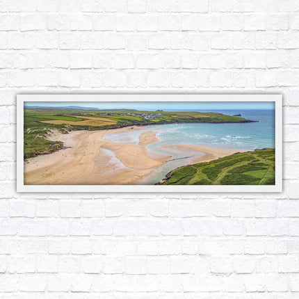 Crantock Beach near newquay framed picture print stunning view of the beach