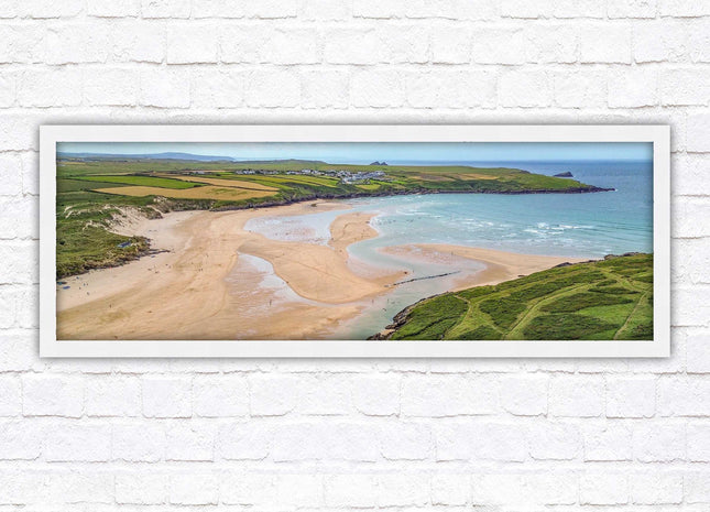 Crantock Beach near newquay framed picture print stunning view of the beach