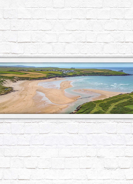Crantock Beach near newquay framed picture print stunning view of the beach