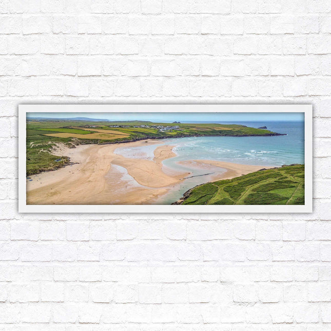 Crantock Beach near newquay framed picture print stunning view of the beach