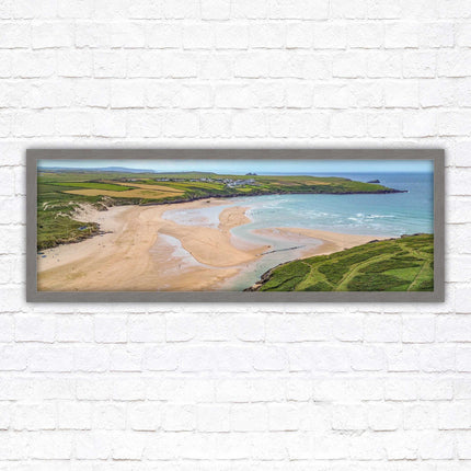 Crantock Beach near newquay framed picture print stunning view of the beach