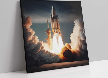 Rocket launch. Space themed image. Printed as a canvas picture print.