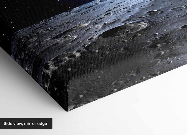 Earth and the moon Canvas picture print space view