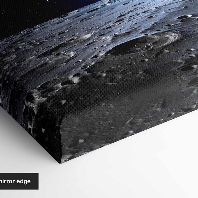 Earth and the moon Canvas picture print space view