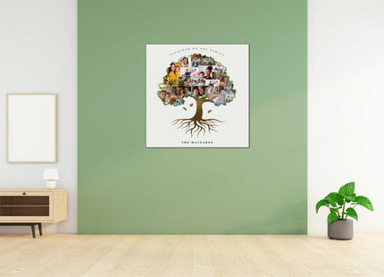 family tree collage canvas picture print Tree shape wall art family gift