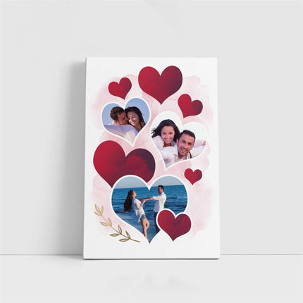 heart collage wall art canvas picture print custom with my pictures