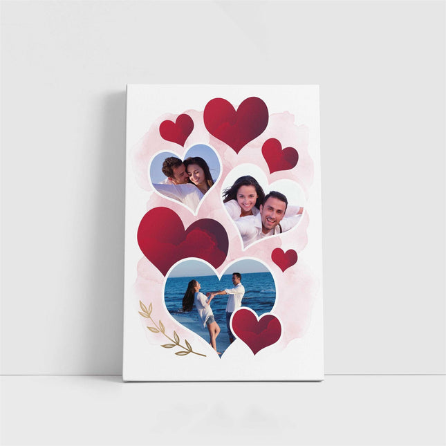 heart collage wall art canvas picture print custom with my pictures