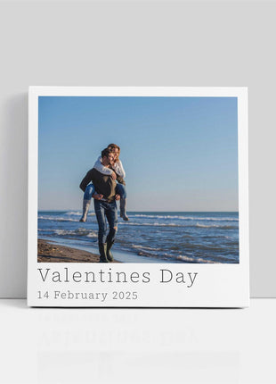 single picture polariod style customised text canvas picture print valentines