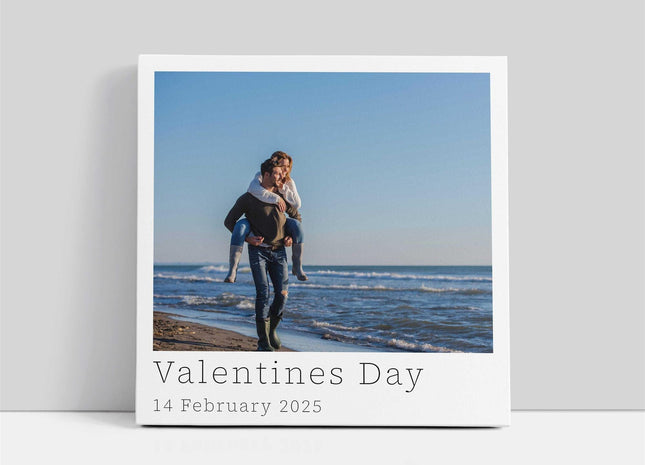 single picture polariod style customised text canvas picture print valentines